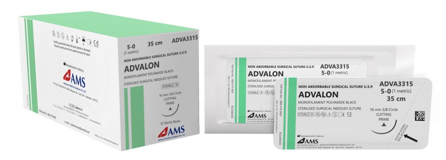 ADVALON-POLYAMIDE BLK 2-0 90CM 3/8 CIR RC 30MM